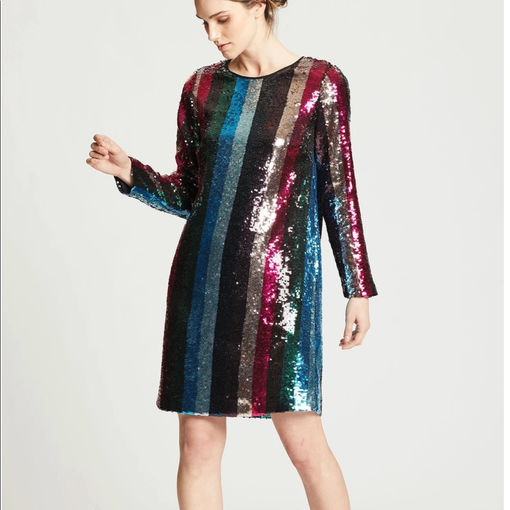 Marie Oliver Lexi Rainbow Sequin dress